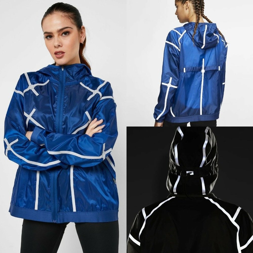 Nike Running Jacket w/ Hood Blue Size S